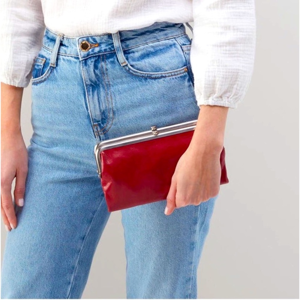 HOBO International | Red Lauren Wallet Clutch Double Frame Bag